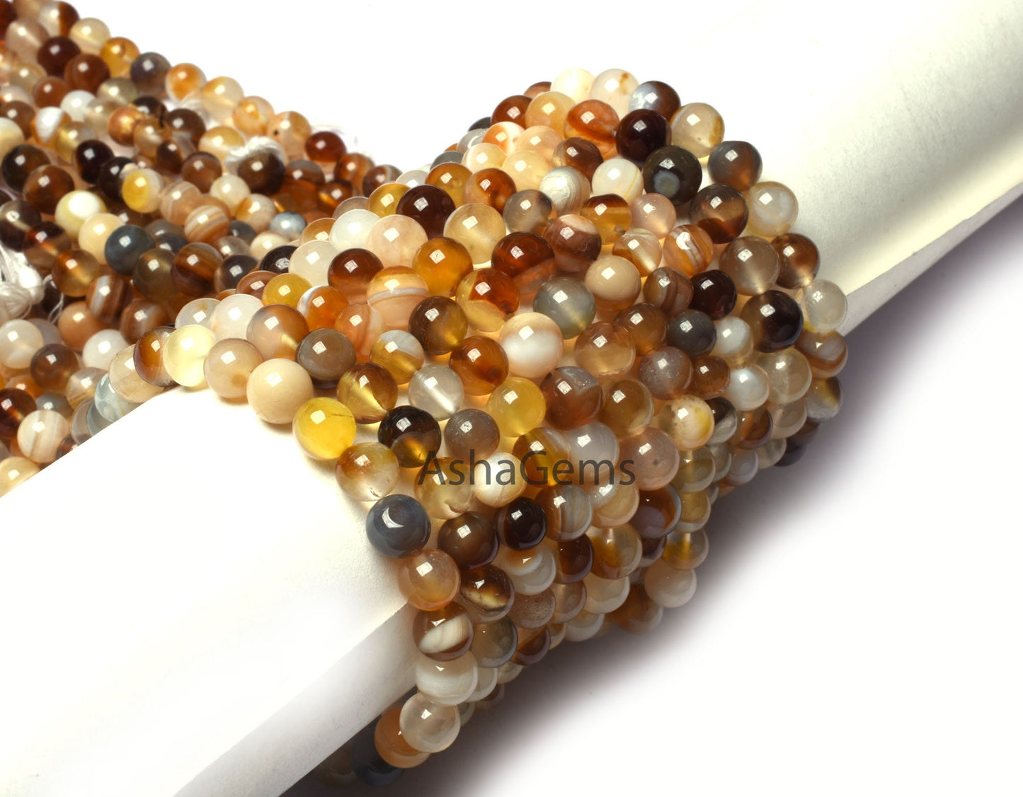 Chalcedony Smooth Round Shape Gemstone Beads,13" Strand Shaded Brown Chalcedony Plain Round Ball Beads, Chalcedony Beads Jewelry Craft SALE