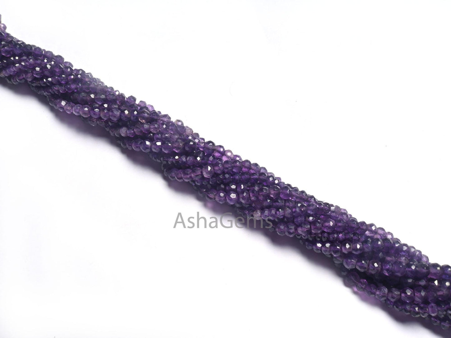 Fine Quality African Amethyst Faceted Rondelle Shape Beads,13"Natural Purple Amethyst Indian Machine Cut Gemstone Amethyst Bead Jewelry SALE