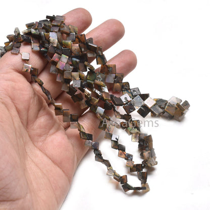 Multi Brown Ethiopian Opal Uneven Square Side Drill Gemstone Beads,17" Flashy Welo Ethiopian Opal Smooth Fancy Kite Shape Bead Jewelry Craft