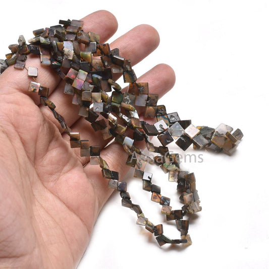 Multi Brown Ethiopian Opal Uneven Square Side Drill Gemstone Beads,17" Flashy Welo Ethiopian Opal Smooth Fancy Kite Shape Bead Jewelry Craft
