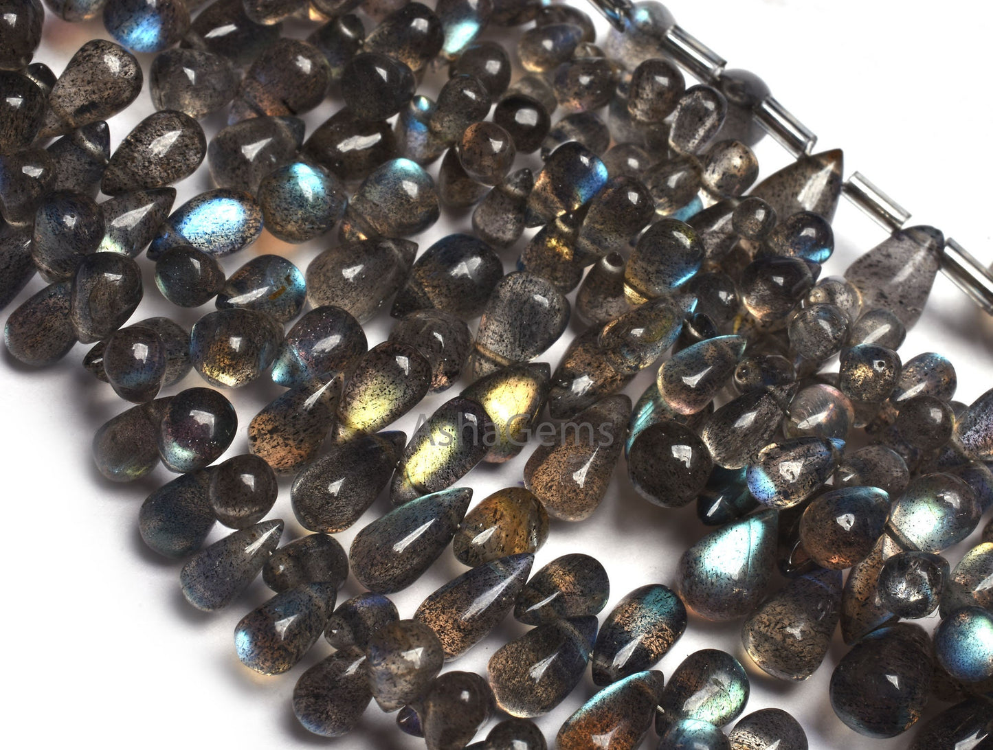 Natural Blue Fire labradorite Smooth Drops Shape Beads, Black Rainbow Plain Handmade Teardrop Gemstone Beads, Labradorite Beads Jewelry SALE