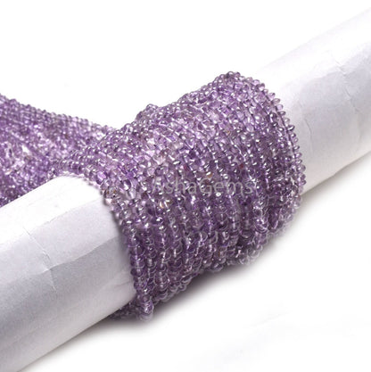 4 mm Natural Purple Amethyst Smooth Button Gemstone Beads,12" Fine Amethyst Handmade Center Drill Button Beads, amethyst Bead Jewelry Crafts