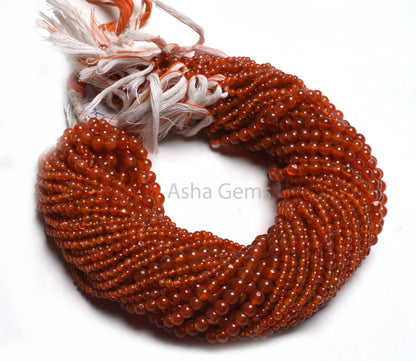 Beautiful Red Carnelain Round Ball Gemstone Beads,13" Strand Natural Carnelian Smooth Round Shape Beads, Carnelian Bead Jewelry Craft SALE