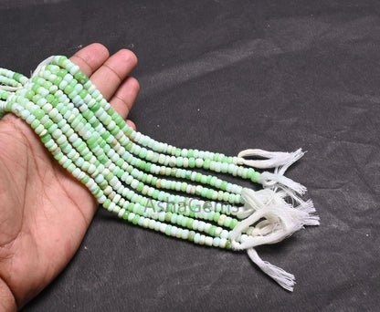 Beautiful Light Mint Green Opal smooth Gemstone Loose beads, Shaded Parrot Green opal Plain Handmade Uneven Rondelle Opal Bead Jewelry Craft (AG 12328)