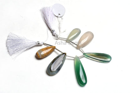 Mix Gemstone Smooth Pear Beads,13x30-16x38 mm Multi Color Stone Plain Teardrop Side Drill Loose Beads, Disco Pears Beads Jewelry Handicraft