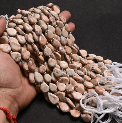 Beautiful Shaded Cream Grey Jasper Smooth Pears handmade Beads,9" Natural Jasper Teardrop Straight Drill Gemstone Beads Jewelry Making Craft