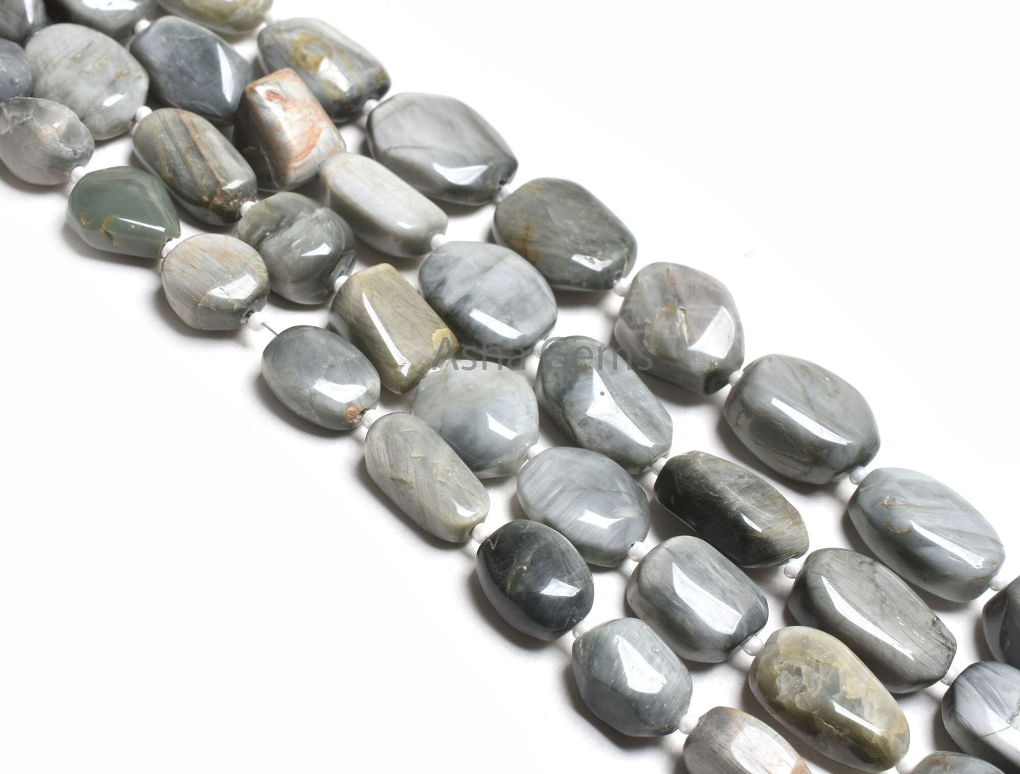 Natural Cats Eye Smooth Nuggets Beads,13.5 inch Strand Cats Eye Plain Tumble Shape Handmade Gemstone Beads, Cats Eye Bead Jewelry Craft SALE