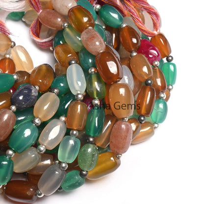 Fine Quality Multi Color Chalcedony Barrell Gemstone smooth Beads, Disco Chalcedony Uneven Handmade Fancy Shape Bead Jewelry Handicraft SALE