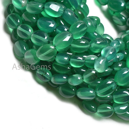 16" Strand Green Onyx Smooth Oval shape gemstone Beads, Fine Green Onyx Plain Handmade Oval Straight Drill Beads, Onyx Beads Jewelry Crafts