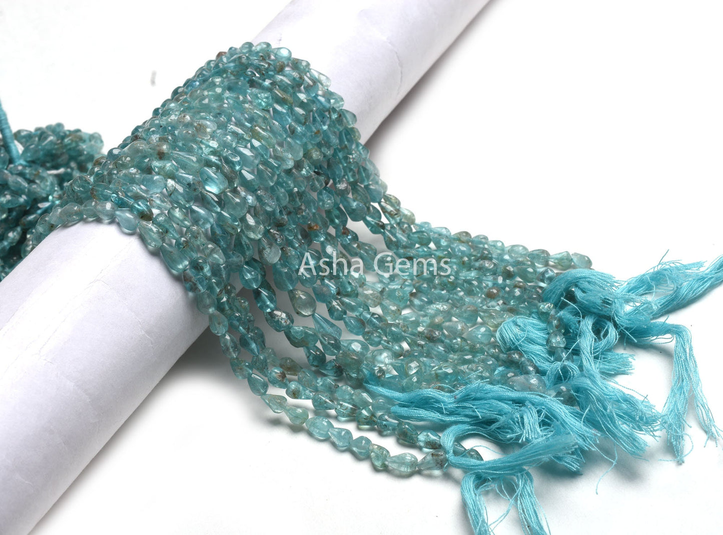 Beautiful Blue Apatite Smooth Drop Gemstone Beads,13" Natural Sky Apatite Handmade Uneven Teardrop Straight Drill Bead, apatite Bead Jewelry