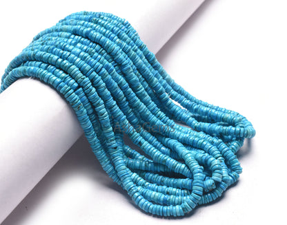 AAA Turquoise Howlite Smooth Tyre Shape Beads,5-5.5 mm Blue Turquoise Plain Handmade Tyre Shape Gemstone Beads For Jewelry Making Craft SALE
