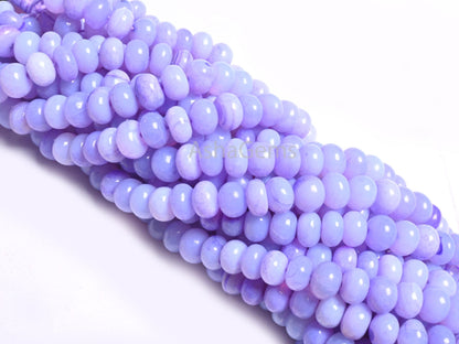Beautiful Lavender Blue Opal Smooth Rondelle Handmade Beads,8 mm AAA Blue Opal Plain Gemstone Loose Beads Opal Jewelry Necklace Making Craft