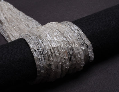 15 Inch Strand Natural Crystal Fancy Rectangle Bead, Crystal Quartz Smooth Fancy Long Straight Drill Gemstone Beads, White Crystal Bead SALE