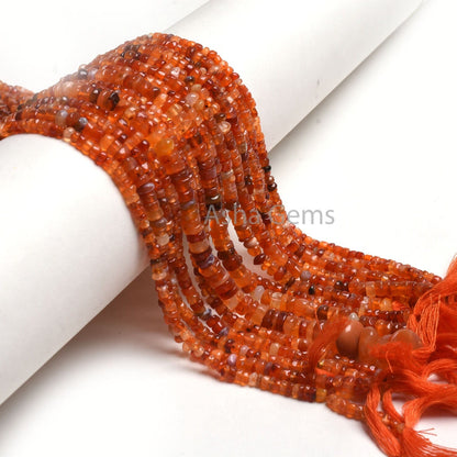 Carnelian Smooth Handmade Tyre Shape Gemstone Beads,11" Strand Natural Orange Red Carnelian Plain Uneven Tyre Bead Carnelian Bead Craft SALE