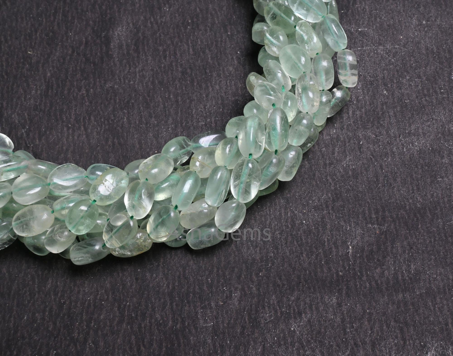 Beautiful Light Green Fluorite Oval Smooth Gemstone Beads,13"Natural Fluorite Handmade Uneven Oval Gemstone Fluorite Bead Jewelry Craft SALE