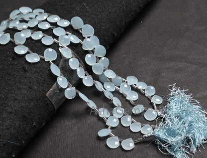 AAA Quality Aqua Chalcedony Color Hydro faceted Heart Beads,8" Aqua Blue Hydro Heart Briolette Checker Cut Beads For Jewelry Handicraft SALE
