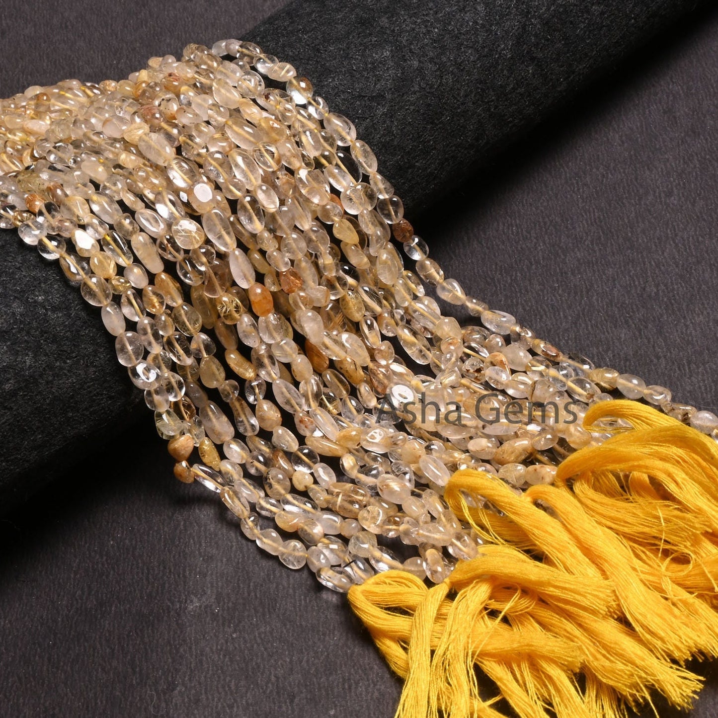 Natural Golden Rutile Smooth Tiny Nugget Gemstone Loose Beads, Beautiful Golden Rutile Plain Handmade Nugget Shape Rutile Bead Jewelry Craft (AG 22275)