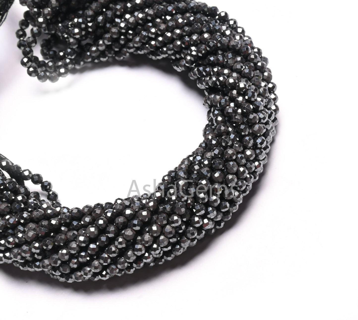 AAA Beautiful Gunmetal Machine Cut Rondelle Tiny Gemstone Loose Beads,2.5 mm Hematite Micro Cut Faceted Gunmetal Beads Jewelry Making Crafts