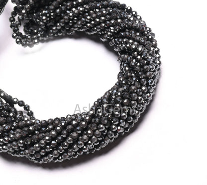 AAA Beautiful Gunmetal Machine Cut Rondelle Tiny Gemstone Loose Beads,2.5 mm Hematite Micro Cut Faceted Gunmetal Beads Jewelry Making Crafts
