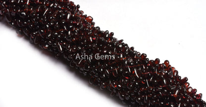 Beautiful Red garnet Drops Shape Smooth Gemstone Beads, natural Garnet Plain Handmade Uneven Drops Side Drill Bead Garnet Teardrop Bead SALE