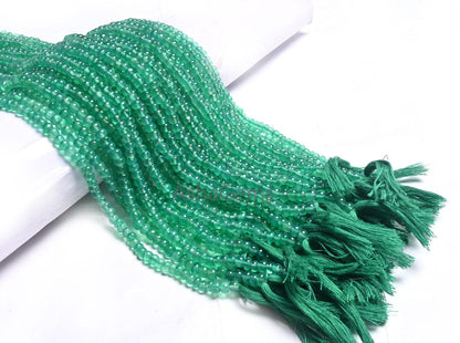 Fine Quality Green Onyx Smooth Rondelle Gemstone Beads, Onyx Beads, Beautiful Green Onyx Plain Roundelle Shape Handmade Beads Jewelry making (AG 12287)
