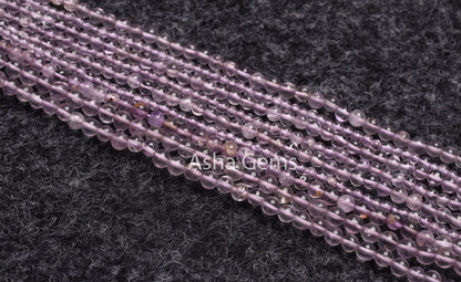 13" Strand Natural Pink Amethyst Smooth Round Beads, Fine Quality Pink Amethyst Plain Round Ball Gemstone Beads, Jewelry Making Crafts SALE