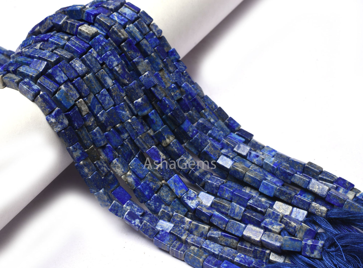 Lapis Lazuli Smooth Gemstone Beads,13" Strand Natural Blue lapis Plain handmade Uneven Shape Rectangle Beads, Lapis Beads For Jewelry making