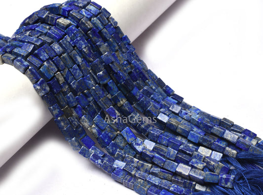 Lapis Lazuli Smooth Gemstone Beads,13" Strand Natural Blue lapis Plain handmade Uneven Shape Rectangle Beads, Lapis Beads For Jewelry making