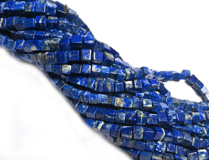 Beautiful Blue Lapis Lazuli 3D Cube Box Shape Smooth Gemstone Beads,8/16" Natural Lapis Plain handmade Cube Box Fine Lapis Bead Jewelry SALE