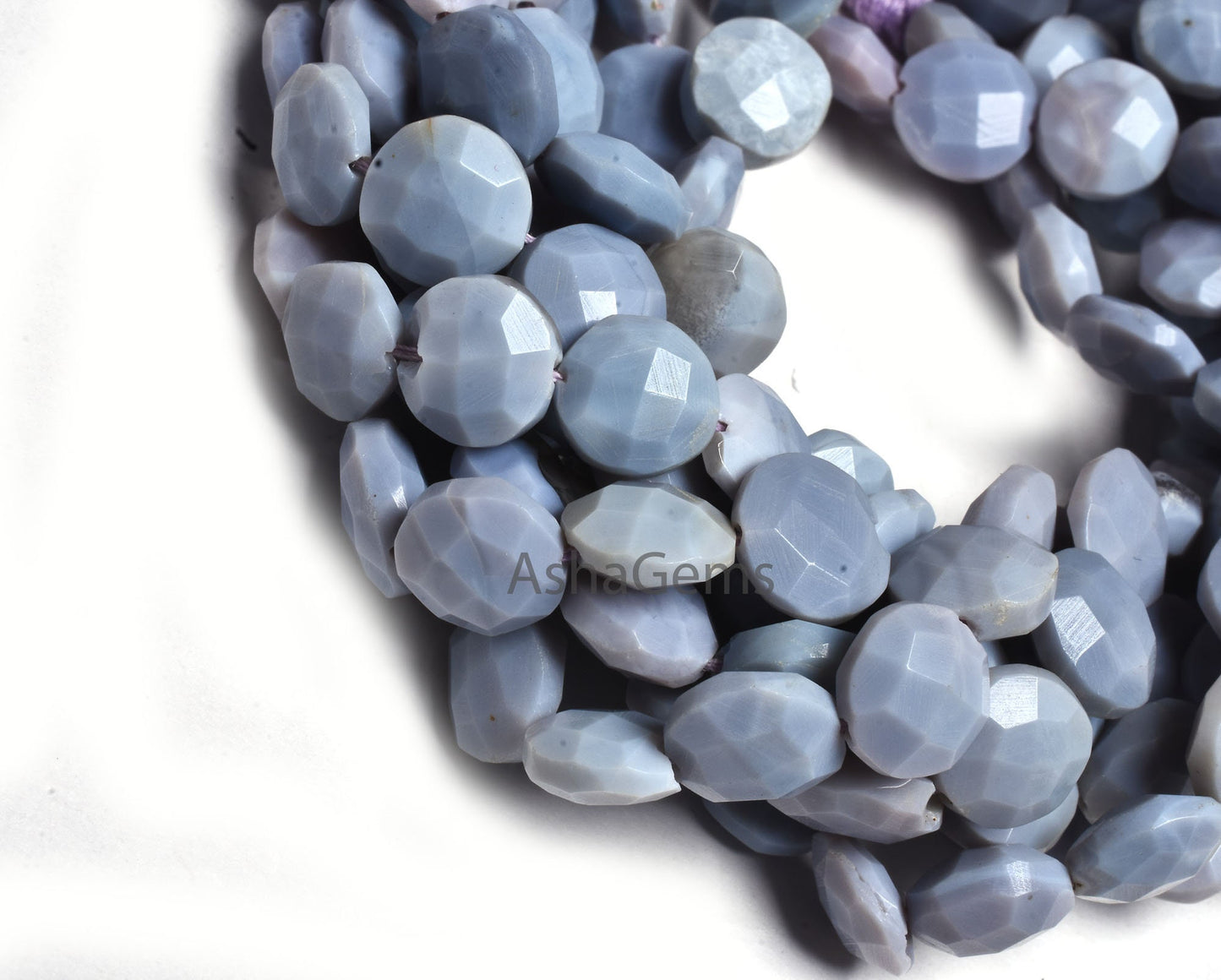 8 Inch Strand Purple Blue Opal Faceted Coin Beads,9 mm lavender Opal Beads, Opal Faceted briolette Coin Gemstone Beads for Jewelry Makings