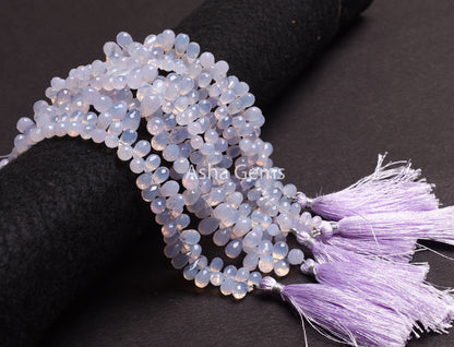 Beautiful Lavender Quartz Faceted Drop Shape Beads,8" Light Purple Lavender Quartz Teardrop Briolette Beads, Fine Lavender Quartz Beads SALE