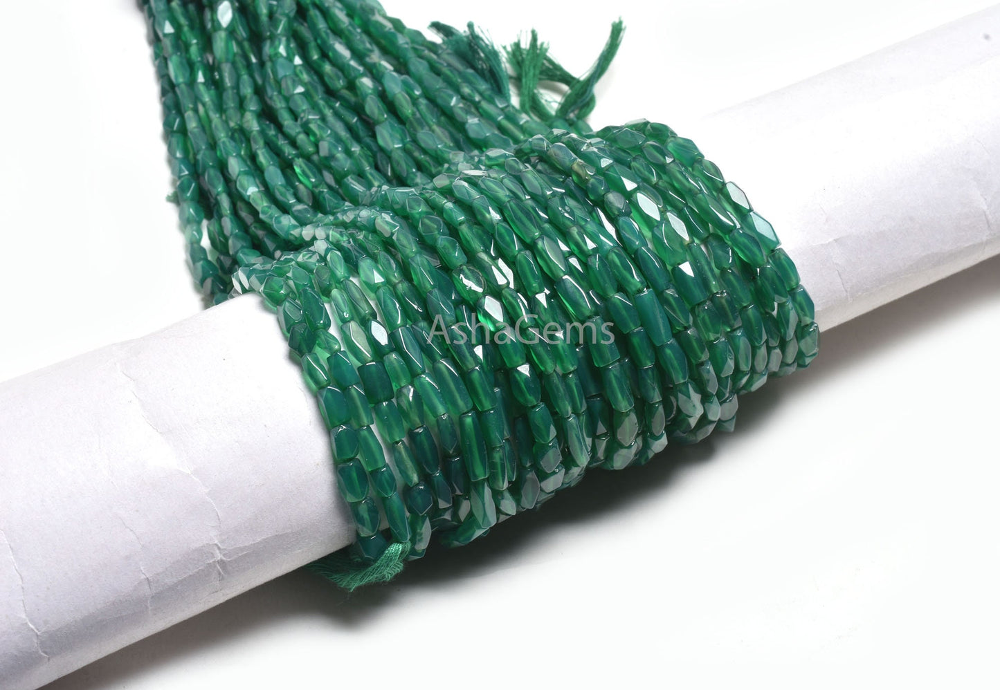 Natural Green Onyx Faceted Beads,12.5 Inch Beautiful Onyx Fancy Long Rectangle Uneven Gemstone Beads Green Onyx Briolette Jewelry Craft Sale
