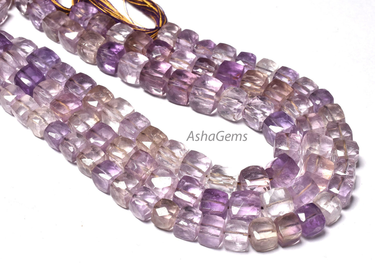 Beautiful shaded Blue ametrine faceted 3D Cube Box Gemstone beads, Genuine Ametrine box Beads, Fine Quality Ametrine Beads For Jewelry SALE