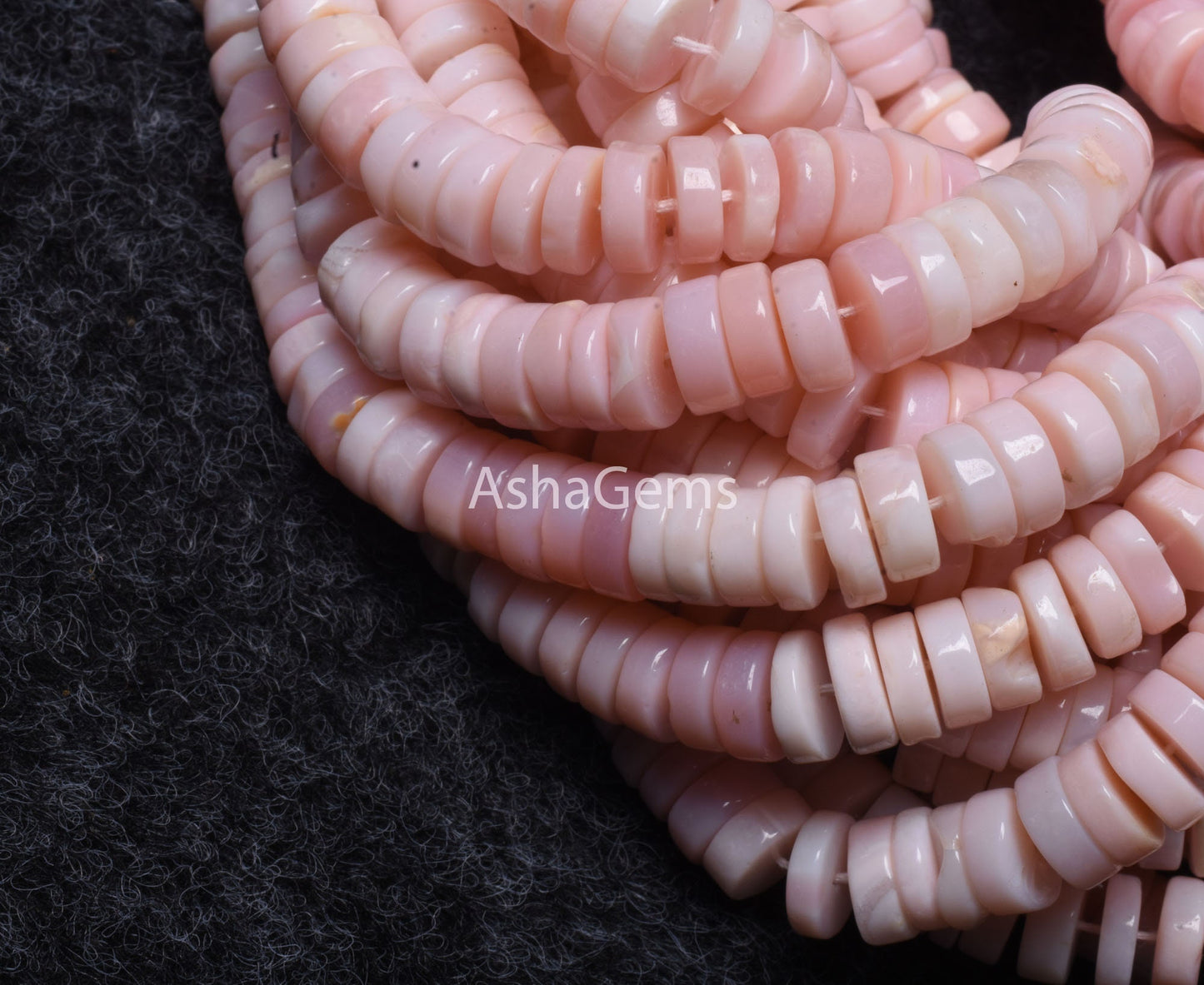 8 mm AAA Pink Opal Smooth Tyre Shape Beads, Shaded Pink Opal Flat Tyre Beads,8/16" Strand Opal Smooth handmade Heishi Bead Opal Jewelry SALE