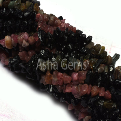 Natural tourmaline uncut chip Beads,34" Strand Multi tourmaline smooth raw rough Uneven Beads Gemstone tourmaline Chip beads Jewelry Crafts