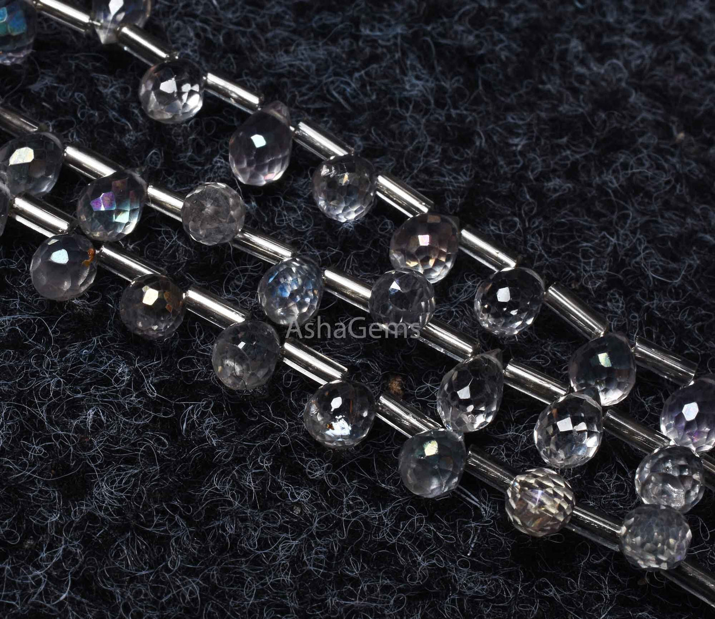 Beautiful crystal Mystic coated Faceted Drops Shape Beads Crystal Quartz Drops Briolette beads, Crystal coated Teardrop Beads Jewelry Crafts