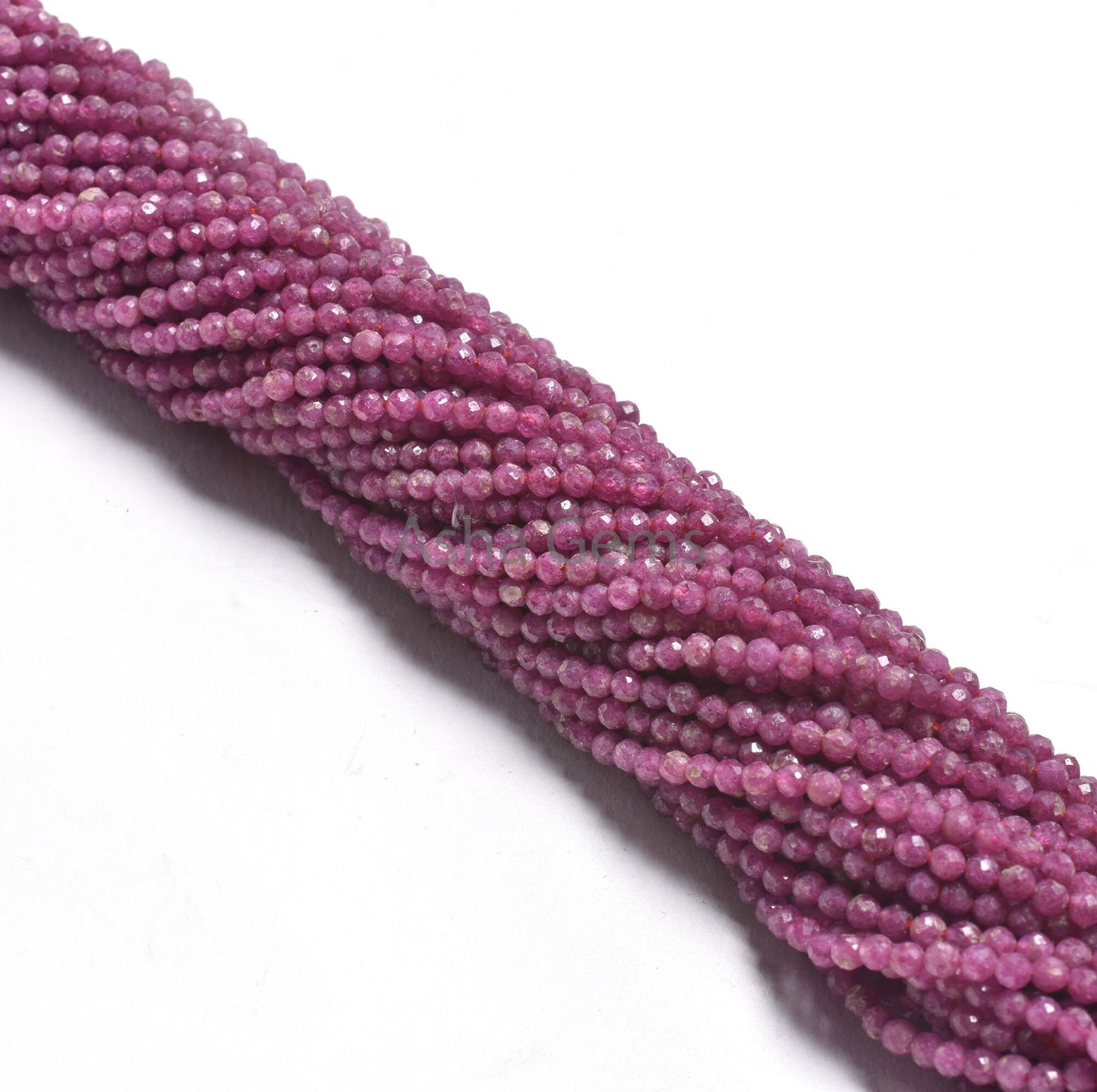 2.5 mm AAA Quality Real Ruby Micro Cut Faceted Rondelle Beads, Red Pink Ruby machine Cut Gemstone Bead, Natural Ruby Bead Jewelry Craft sale