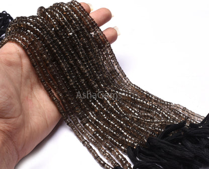 Beautiful Smoky Quartz Handmade Tyre Shape Beads,13 Inch Strand, Natural Smoky wheel shape Beads, Smoky Gemstone Beads For Jewelry Crafts