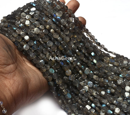 Beautiful Labradorite Smooth Coin shape Beads Natural Black Rainbow Handmade Uneven Coin Gemstone Beads Briolette Jewelry Beads For Crafts