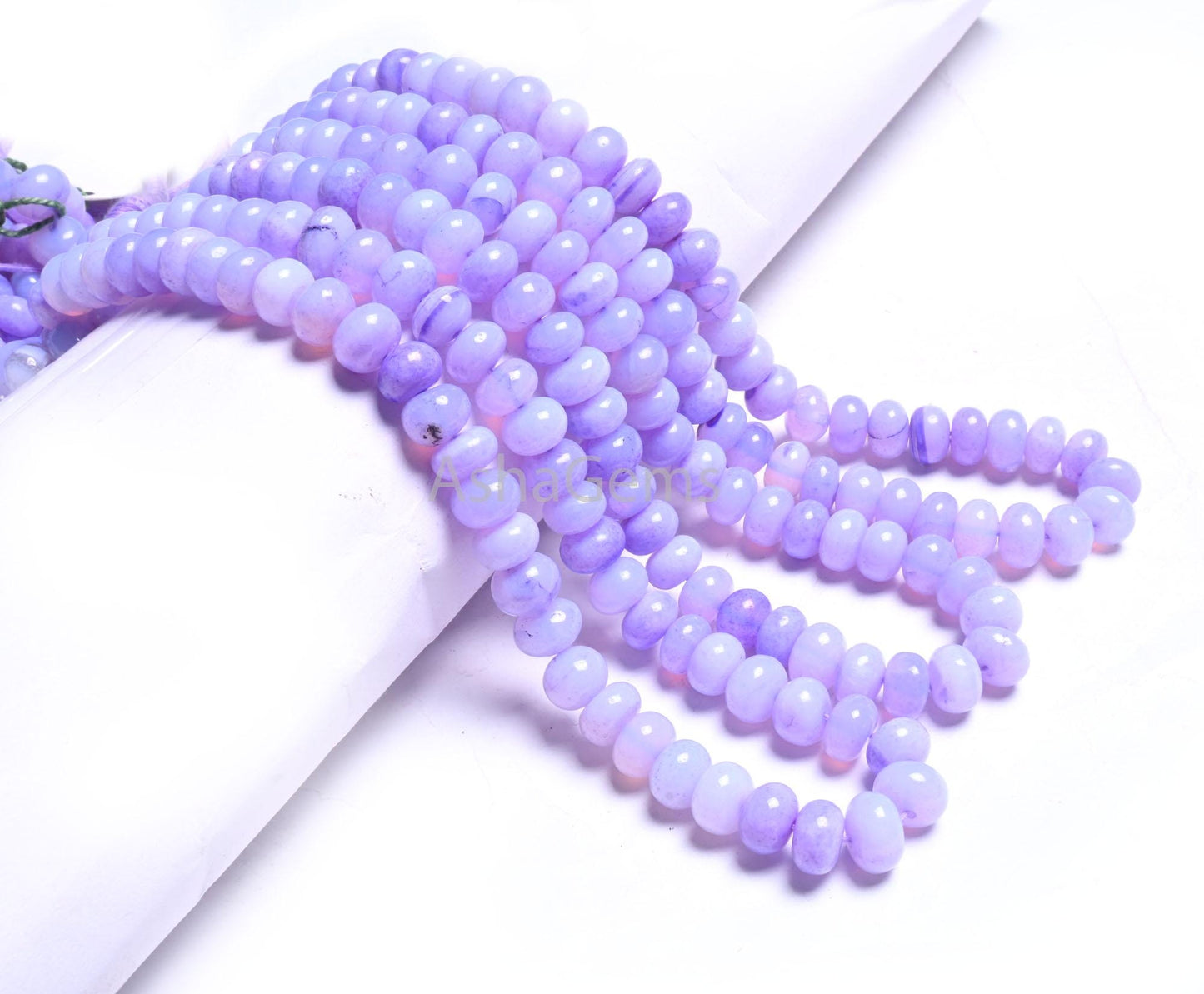 Beautiful Lavender Blue Opal Smooth Rondelle Handmade Beads,8 mm AAA Blue Opal Plain Gemstone Loose Beads Opal Jewelry Necklace Making Craft