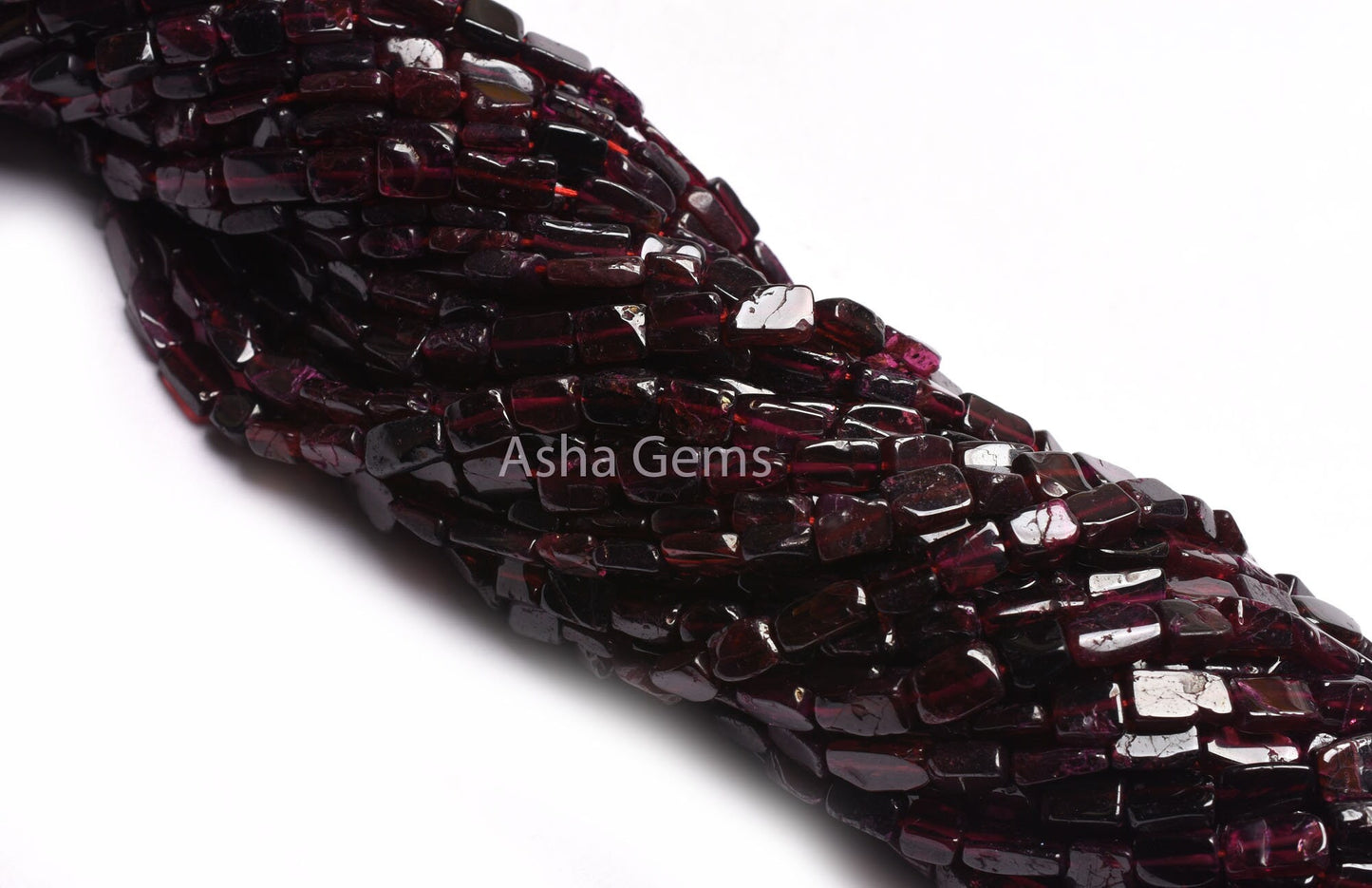 Natural Red Garnet Smooth Rectangle Shape Beads,13" Strand Garnet Fancy Uneven Rectangle Straight Drill Beads Gemstone Garnet Bead Jewelry