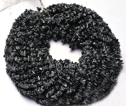 34 inch Strand Natural Black Obsidian Gemstone Uncut Chips Beads, AAA Obsidian Smooth Raw rough Beads Nugget Beads For Necklace Jewelry SALE