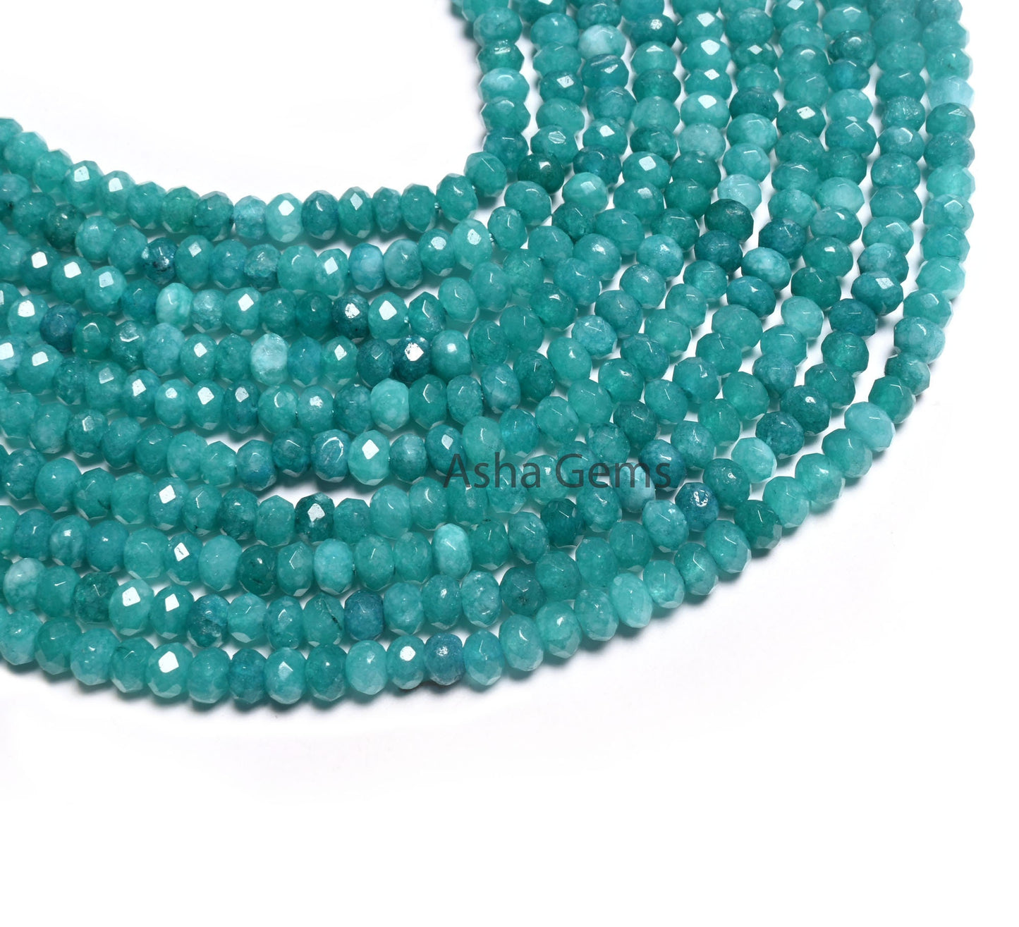 14"Strand Pine Blue Green Jade faceted Rondelle Shape Beads,4.5mm Fine Jade Quartz machine cut Gemstone Loose Bead Jewelry Making Craft SALE