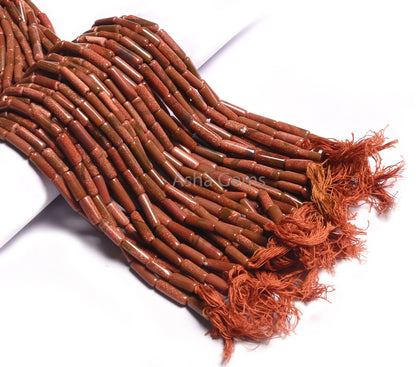 Beautiful Brown Sunstone Fancy Long Pipe Shape Straight Drill Beads,12" Sunstone Tube Shape Handmade Gemstone Bead Jewelry making Craft SALE