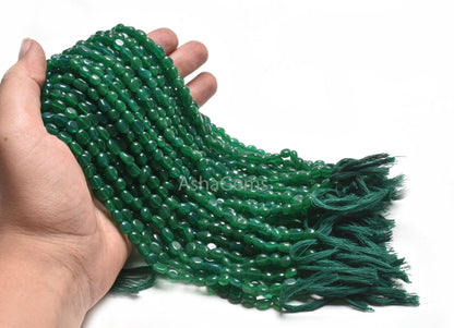 Fine Quality Green Quartz Oval Handmade Gemstone Beads,12"Strand Green Quartz smooth Oval Straight Drill Bead Jewelry Making Handicraft SALE