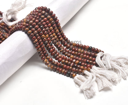 Fine Picture Jasper Smooth Rondelle Shape Beads,13" Strand Natural Jasper Plain Handmade Roundelle Gestone Loose Beads, Jasper Beads Jewelry