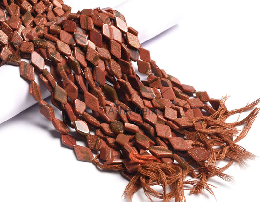 Beautiful Brown Sunstone Fancy Rhombus Shape Straight Drill Beads,12" Sunstone Fancy Uneven Handmade Gemstone Bead Jewelry making Craft SALE