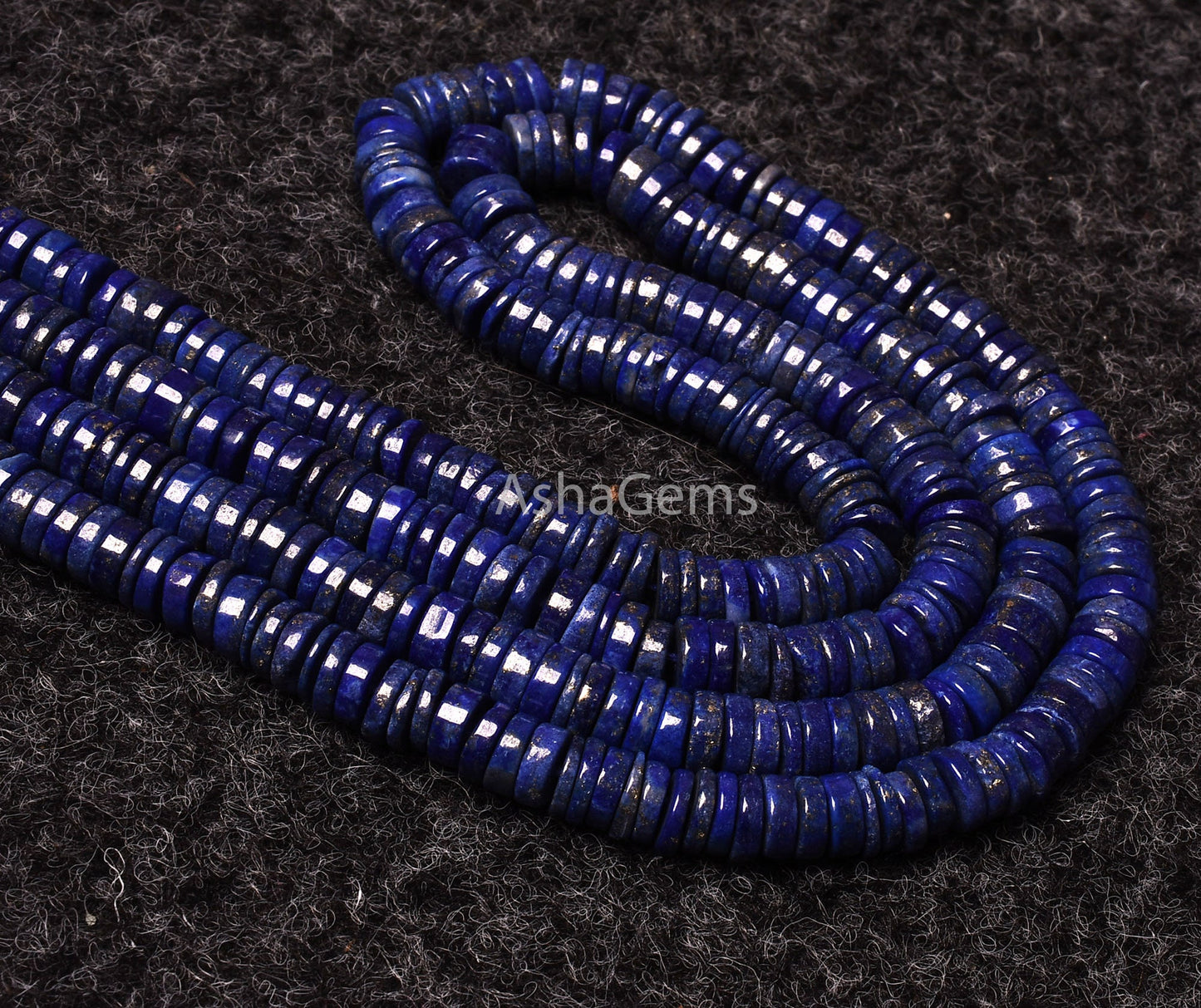 Beautiful  Blue Lapis Lazuli Smooth Heishi Tyre Shape Gemstone Beads,Lapis Flat Gemstone Beads Lapis Loose Beads For Jewelry Making Crafts