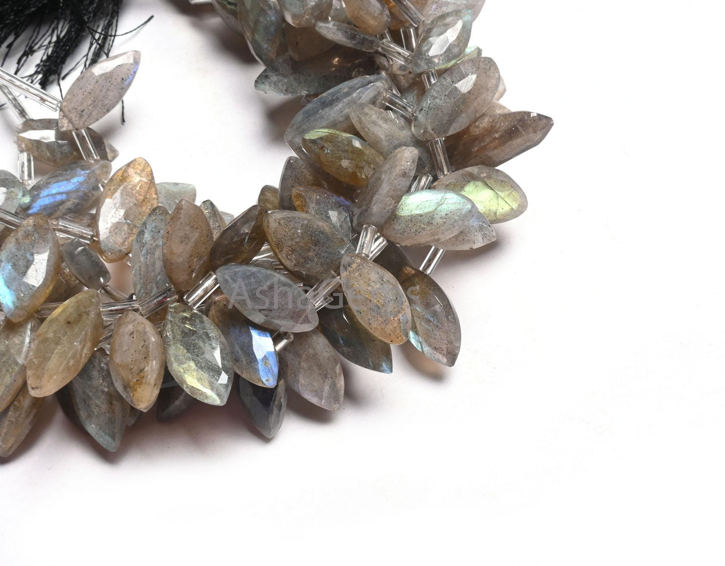Labradorite Marquise Shape Beads, Flashy Labradorite Faceted Marquise Side Drill Bead, Natural Fire Rainbow Briolette Gemstone Beads Jewelry