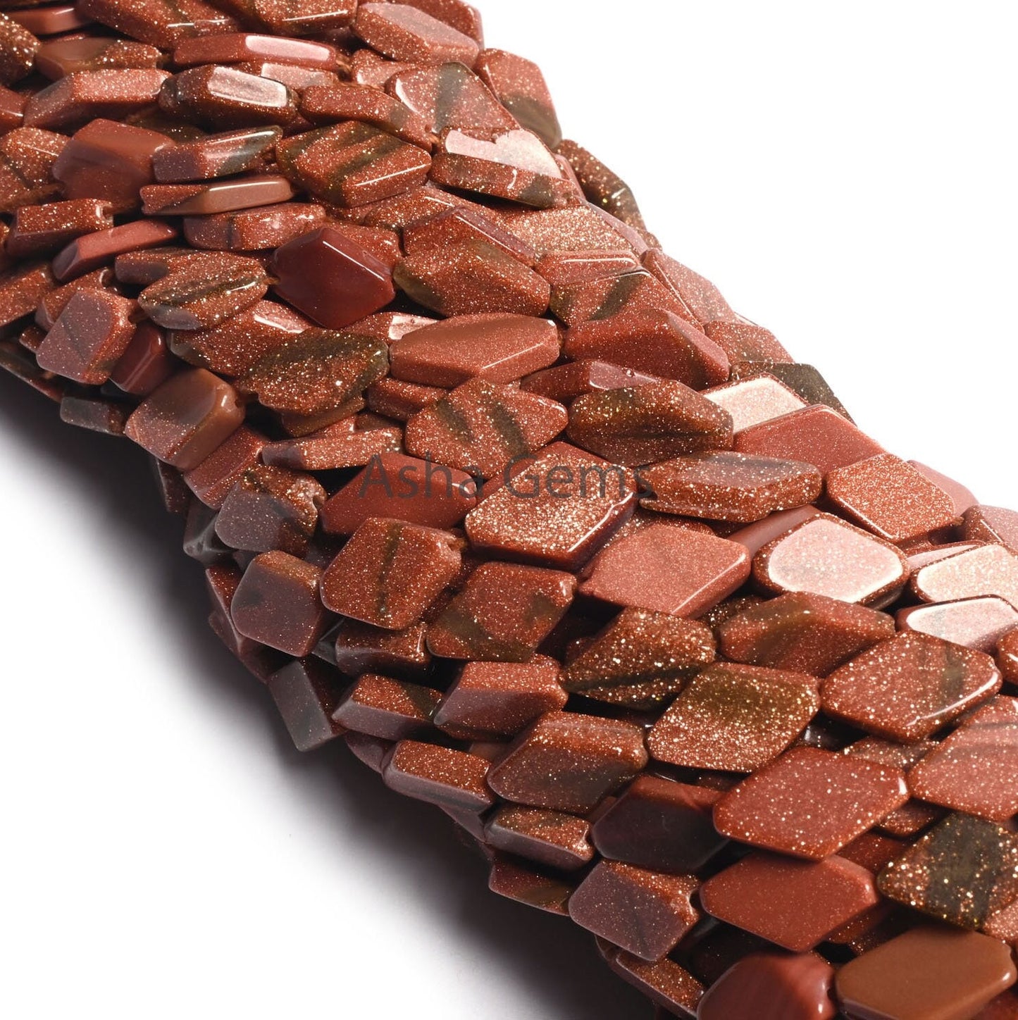Beautiful Brown Sunstone Fancy Rhombus Shape Straight Drill Beads,12" Sunstone Fancy Uneven Handmade Gemstone Bead Jewelry making Craft SALE